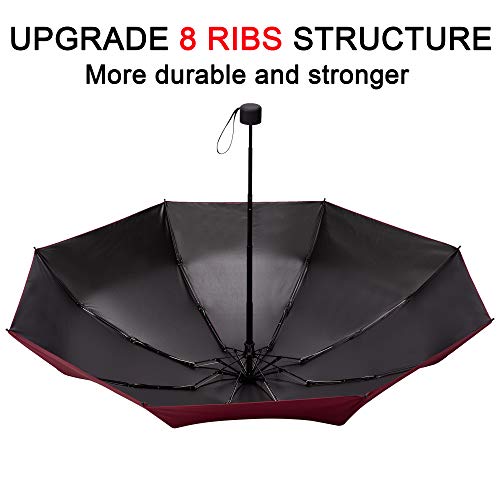 Goothdurs Travel Mini Umbrella - Compact Small Sun & Rain Windproof Umbrellas for Women Men with 95% Anti-UV Portable Lightweight Outdoor Parasol