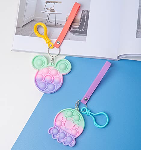 Joy Jolly Simple Dimple Decompression Toys, Simple Dimple Fidget Toy Portable Keychain, Stress Toys Handheld, Mini Simple Dimple Ring Key, Autism Early Educational Brain Development Toy, 2er Pack
