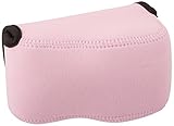 JJC Pink Ultra Light Neoprene Camera Case for Sony a6500 a6400 a6300 a6000 a5100 w/ 16-50mm Lens, Case for Sony RX1 RX1R RX1R II, Panasonic LX100 LX100 II, Canon X420IS SX510 HS G1X III