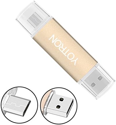 OTG Flash Driver For Computers Android Flash Drive 32 GB USB Flash Drives Metal USB Thumb Drives Colorful USB Stick Pen Drive 32 GB Water&Shcok Resistant Frosted by YOTRON (Gold)