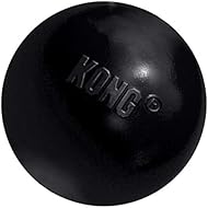 KONG Extreme Ball with Hole - Fetch Toy - Durable Dog Toy for Training, Interactive Playtime & More - Natural Extreme Rubber Ball - Black - for Large/Medium Dogs