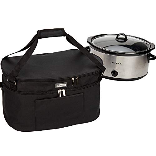 HOMEST Slow Cooker Bag for CrockPot 68 Quart, Insulated Travel Carrier