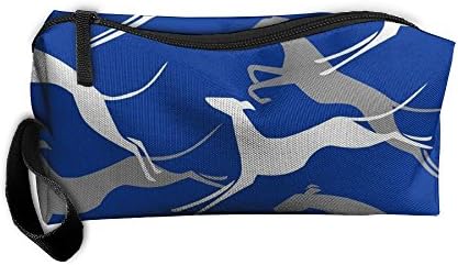 Portable Durable Waterproof Travel Bag Jumping Greyhounds Blue Home Makeup Toiletry Cosmetic Pencil Medicine Bag
