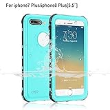 iPhone 7 Plus / 8 Plus Waterproof Case [5.5 inch], Garcoo IP68 Certified Fully Sealed Underwater Protective Cover, Shockproof Dustproof and Snowproof, Suitable for Outdoor Sports (Grass Blue)