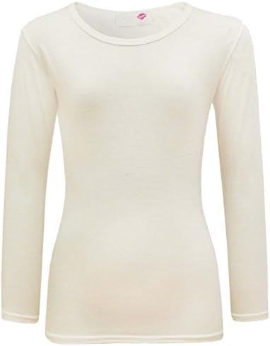 Farstowe Minx Girls Plain Long Sleeve Kids Top Children Crew Neck T-Shirt School Summer T-Shirt Age 2-13 Year