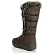 DailyShoes Knee High Faux Fur Lined Snow Boots Booties Winter Warm Mid Calf Lace Up D Ring Eskimo Boot for Women Alaska-01 Brown 9.5