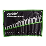 Arcan A14PMCW Metric Combination Wrench Set, 14-Piece