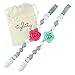 Pacifier Clip Girl, BPA Free Silicone Teether, Set of 2 (Soft Gray/Coral/Mint/White)
