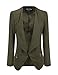 LookbookStore Women's Open Front Draped Asymmetric Padded Side Zip Blazer Jacket