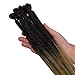 Noverlife 10 Strands 50cm/20″ Black to Brown Dreadlock Extensions, Single Ended Crochet Synthetic Dreadlocks Accessories, Jamaica Punk Hip-Hop Reggae Hair Braiding Wigs Faux Locs for Fashion Men Womenthumb 2