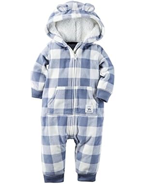 Baby Boys Hooded Plaid Jumpsuit
