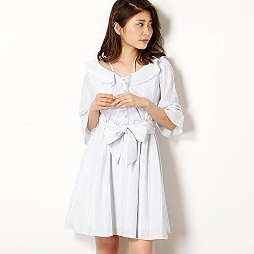 Amazon セシルマクビー Cecil Mcbee マルチストライプオフショルワンピース 53サックス M ワンピース チュニック 通販