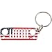 Alien Sunshade Jeep Wrangler JK JKU Grill Keychain, Made of Laser Cut Stainless Steel, Features Iconic D-Ring Connector (American Flag)
