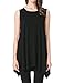 JollieLovin Womens Plus Size Loose-fit Sleeveless T-Shirt Tank Tunic Top Black 2X
