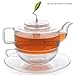 Tea Forte SONTU Wide Rim Glass Tea Cup with Saucer Set