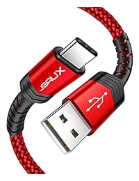 JSAUX - Cable USB tipo C (2 paquetes de 6.6 pies) para Samsung Galaxy S9 S8 Plus Note 8, Moto Z Z2, LG V30 V20 G5 G6, Google Pixel XL y otros dispositivos USB C (2 unidades, 6.8 pies), USB A 2.0 a USB-C