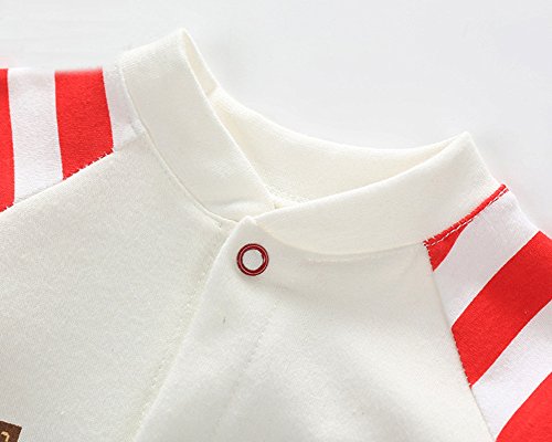 Monvecle Baby Boys' 2 Pack Coverall Bodysuit Newborn to Toddler Long Sleeved Onesie Jumpsuit Stripe 6-9m