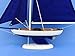 Hampton Nautical Wooden Bermuda Sloop Dark Blue Model Sailboat Decoration 17