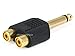 Monoprice 107192 6.35-mm Mono Plug to 2 RCA Jack Splitter Adaptor, Gold Plated