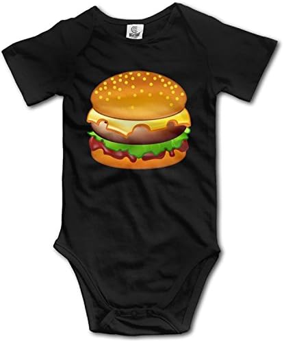 Philliga Burger Emoticon Hamburger Cheeseburger Emoji Baby Onesies Toddler Climb Romper Black12 Months