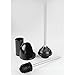 mDesign Toilet Bowl Brush and Plunger Set for Bathroom Storage - Black/Brushed Stainless Steel