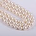 Natural Pearl Freshwater Cultured Pearl Beads for Jewelry Making Oval Beads Punch Loose Beads Handmake DIY for Jewelry Making DIY Women Necklace Bracelet 6-7 mm Color White 38 cm