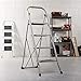 VonHaus Steel 4 Step Ladder Folding Portable Stool with 330lbs Capacity and Anti-Slip Feet - Lightweight and Sturdy