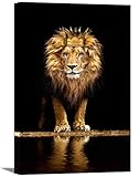 Lion Canvas Print Wall Art,A lion with a crown