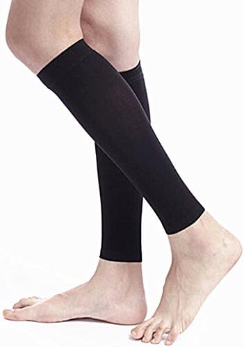 Onebook Calf Compression Sleeve (30-40mmHg) - One Pair Leg Performance Compression Socks for Shin Splint &amp; Calf Pain Relief - Improves Circulation &amp; Recovery Men Women Runners Guards Sleeves-Black M
