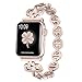 Secbolt Stainless Steel Bands Compatible Apple Watch Band 38mm 40mm iWatch Series 5, Series 4, Series 3, Series 2, Series 1, Shamrock Link with Diamond Women Girls, Champagne Gold