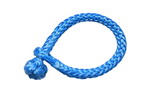 QIQU Single Leg Soft Shackle Shackle to Replace Conventional Metal Shackle for Sailing Climbing Camping and Recovery (Blue, 1/4 inch)