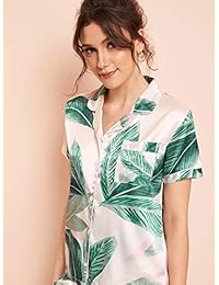 Milumia - Pijama de manga corta con botones para mujer