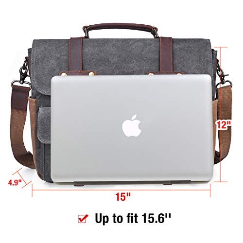 image for NUBILY Laptop Messenger Bag for Men 15.6 Inch Waterproof Vintage Waxed