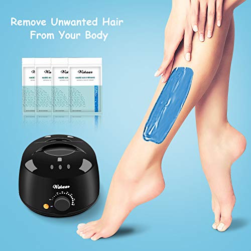 Wax Warmer Kit Hair Removal Waxing Kit, Hard Wax (3.5oz x4) +Pre/After Treatment Lotions +Wax Applicator(10 Large &10 Small) +3 Disposable Plastic Pots - Thumbnail 3