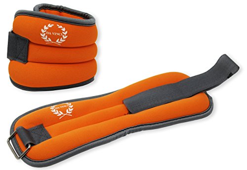 Da Vinci Adjustable Ankle or Wrist Weights, Sold in Pairs (Orange)