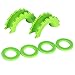 FieryRed Green D-Ring/Shackle Isolator Kit 2 Pieces Shackle Isolator and 4 Pieces Washer for 0.75 inch Shackle Gear Design Rattling Protection Cover