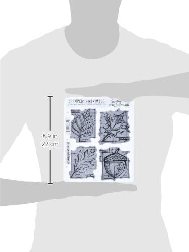 Stampers Anonymous CMS-133 Tim Holtz Cling Mounted Stamp Sets Autumn Blueprint Rubber Stamp - Image 3