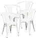POLY & BARK EM-113-WHI-X4-A Trattoria Arm Chair, Set of 4 White
