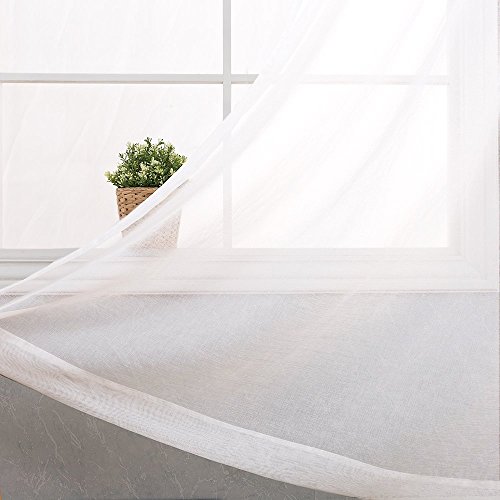 2 LIFONDER+Kitchen+White+Sheer+Curtains