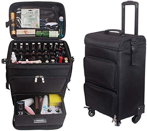 HZWLF Cosmetic Cases Trolley Rolling Luggage Bag On Wheels Ladies Nails Makeup Toolbox Beauty Tattoo Salons Trolley Suitcase