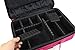 Goldwheat 3-tiers Cosmetic Train Case Professional Artist Makeup Train Case with Shoulder Strap, Pink