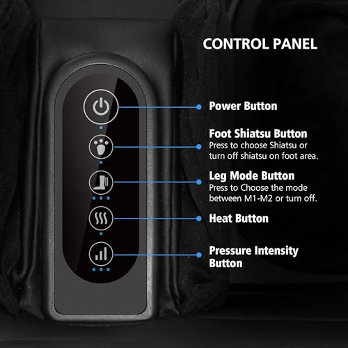 COMFIER 2 in 1 Foot Massager Machine,Shiatsu Foot and Calf Massager with Heat,Kneading,Vibration,Compression Massagers for Feet,Ankle,Leg,Tired Muscles & Plantar Fasciitis,Gift for Men Women