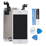 For iPhone 5S LCD Display Touch Screen Digitizer Glass Lens with Camera and Home Button Assembly Repair Replacement with Tools White