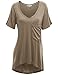 Doublju Womens Short Sleeve Deep V-Neck Oversized T-Shirt Dress With Chest Pocket