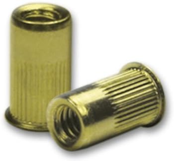 CAK2-8125-3.8, RIVETNUT, M8X1.25 (0.70-3.81MM GR) RND BODY SPLINED, LOW PRO HD, STEEL, ZINC YLW (125 PK)