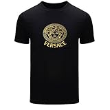 Versace Gold Logo For 2016 Men Printed Short Sleeve Tee T-shirt