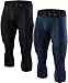 ATHLIO Men's (Pack of 1 or 2) Compression 3/4 Capri Pants Baselayer Cool Dry Sports Running Tights