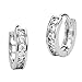 14k White Gold 2.25mm x 12mm Cubic Zirconia Channel Huggie Children Baby Girls Earrings