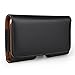 Black PU Leather Horizontal Belt Clip Wallet Case Holster for Apple iPhone Xs/X/Samsung Galaxy S9 / S8 / LG Phoenix 4 / Harmony 2 / Motorola Moto X4 / Huawei P20 / HTC Desire 12