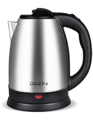 Dezin Electric Kettle Water Heater Upgraded, 2L Stainless Steel Cordless Tea Kettle Boiler, Fast Boil Water Warmer with Auto Shut Off and Boil Dry Protection Tech for Coffee, Tea, Beverages